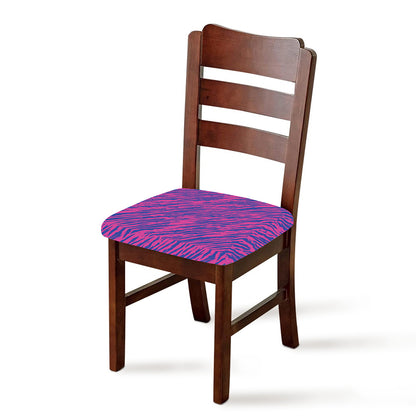 Pink And Blue Zebra Stripes Print Chair Cushion Cover
