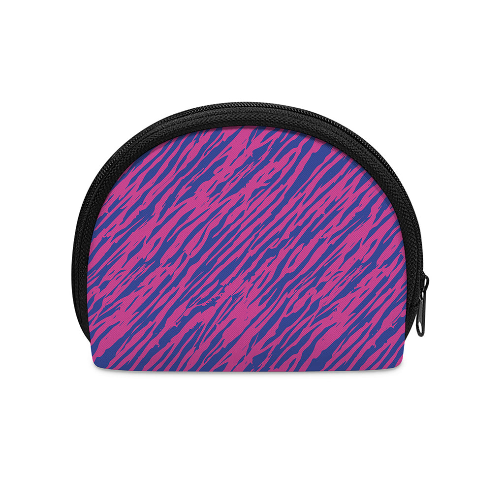 Pink And Blue Zebra Stripes Print Coin Purse
