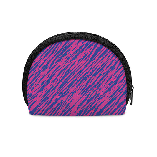 Pink And Blue Zebra Stripes Print Coin Purse