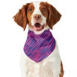 Pink And Blue Zebra Stripes Print Dog Bandana