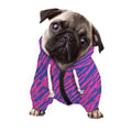 Pink And Blue Zebra Stripes Print Dog Zip Up Hoodie
