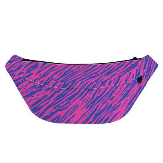 Pink And Blue Zebra Stripes Print Fanny Pack