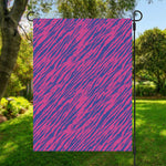 Pink And Blue Zebra Stripes Print Garden Flag