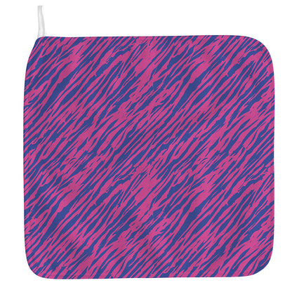 Pink And Blue Zebra Stripes Print Hand Towel