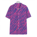 Pink And Blue Zebra Stripes Print Hawaiian Shirt
