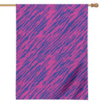 Pink And Blue Zebra Stripes Print House Flag