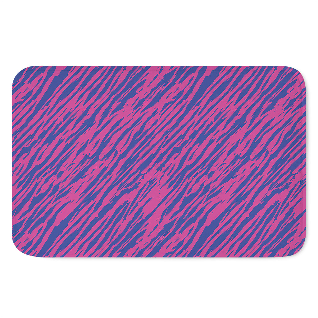 Pink And Blue Zebra Stripes Print Indoor Door Mat