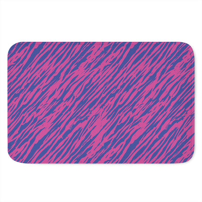 Pink And Blue Zebra Stripes Print Indoor Door Mat