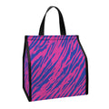 Pink And Blue Zebra Stripes Print Insulated Lunch Tote