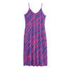 Pink And Blue Zebra Stripes Print Jersey Midi Cami Dress