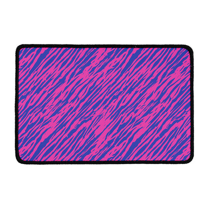 Pink And Blue Zebra Stripes Print Kitchen Mat