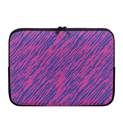 Pink And Blue Zebra Stripes Print Laptop Sleeve
