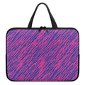 Pink And Blue Zebra Stripes Print Laptop Sleeve With Handle