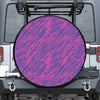 Pink And Blue Zebra Stripes Print Leather Spare Tire Cover