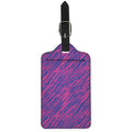 Pink And Blue Zebra Stripes Print Luggage Tag
