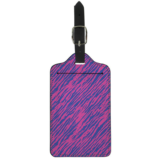 Pink And Blue Zebra Stripes Print Luggage Tag