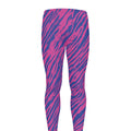 Pink And Blue Zebra Stripes Print Men's Leggings