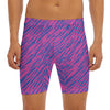 Pink And Blue Zebra Stripes Print Men's Long Boxer Briefs