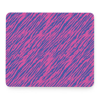 Pink And Blue Zebra Stripes Print Mouse Pad
