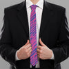 Pink And Blue Zebra Stripes Print Necktie