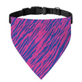 Pink And Blue Zebra Stripes Print Over The Collar Dog Bandana