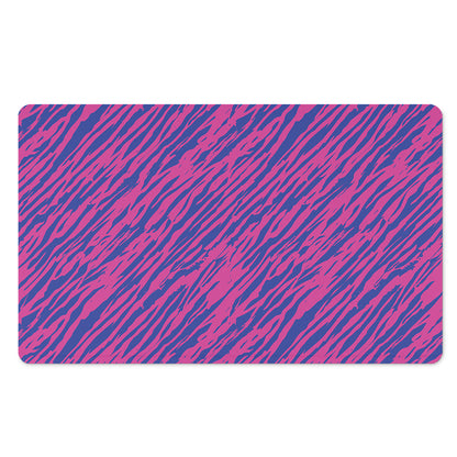 Pink And Blue Zebra Stripes Print Polyester Doormat