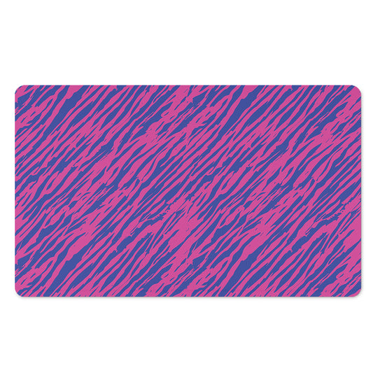 Pink And Blue Zebra Stripes Print Polyester Doormat