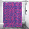 Pink And Blue Zebra Stripes Print Premium Shower Curtain