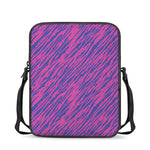 Pink And Blue Zebra Stripes Print Rectangular Crossbody Bag