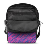 Pink And Blue Zebra Stripes Print Rectangular Crossbody Bag