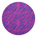 Pink And Blue Zebra Stripes Print Round Blanket
