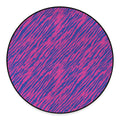 Pink And Blue Zebra Stripes Print Round Floor Mat