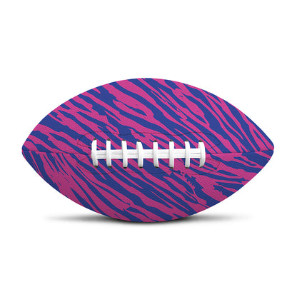 Pink And Blue Zebra Stripes Print Rugby Ball