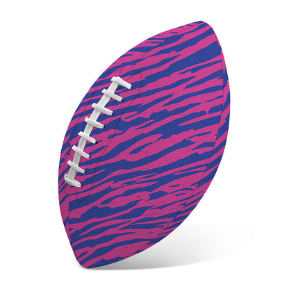 Pink And Blue Zebra Stripes Print Rugby Ball
