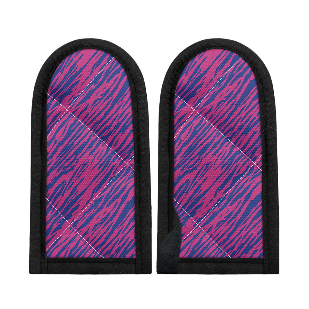 Pink And Blue Zebra Stripes Print Skillet Handle Cover