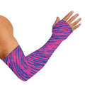 Pink And Blue Zebra Stripes Print Sun Protection Arm Sleeves