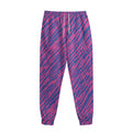 Pink And Blue Zebra Stripes Print Sweatpants