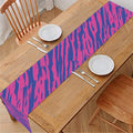 Pink And Blue Zebra Stripes Print Table Runner