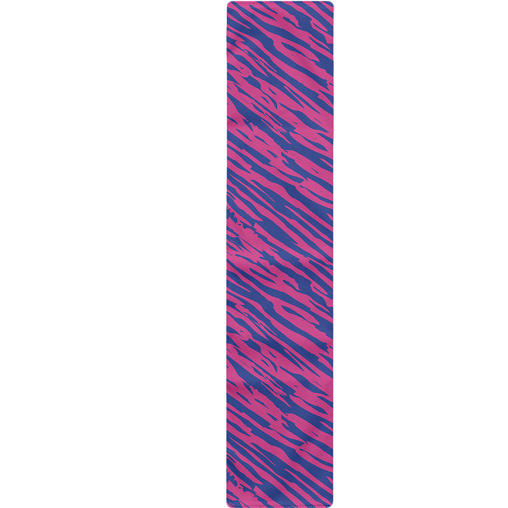 Pink And Blue Zebra Stripes Print Table Runner