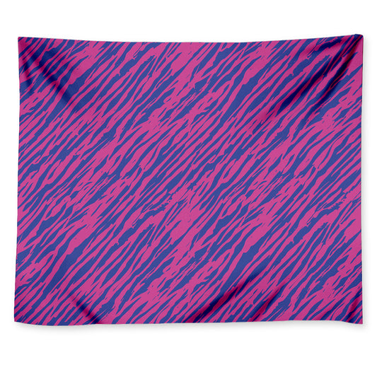 Pink And Blue Zebra Stripes Print Tapestry