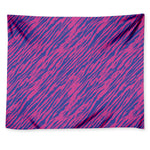 Pink And Blue Zebra Stripes Print Tapestry