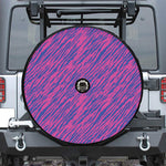 Pink And Blue Zebra Stripes Print Tire Cover With Camera Hole