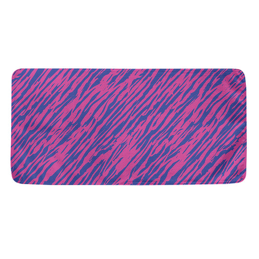 Pink And Blue Zebra Stripes Print Towel
