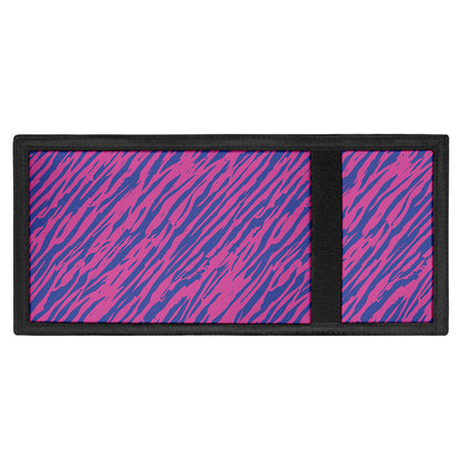 Pink And Blue Zebra Stripes Print Trifold Wallet
