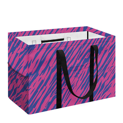 Pink And Blue Zebra Stripes Print Utility Tote Bag