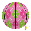 Pink And Green Argyle Pattern Print Basketball