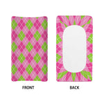 Pink And Green Argyle Pattern Print Changing Pad Cover