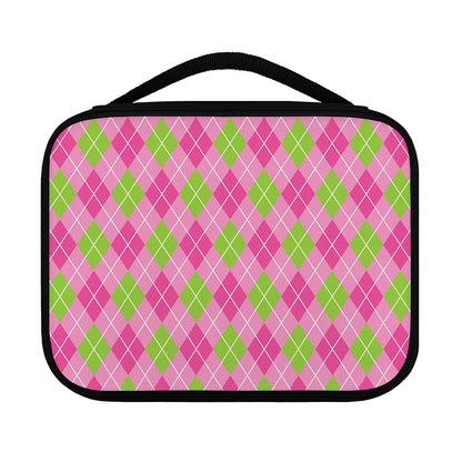 Pink And Green Argyle Pattern Print Classic Bible Case