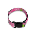 Pink And Green Argyle Pattern Print Dog Collar