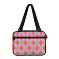 Pink And Green Argyle Pattern Print Double Strap Bible Bag